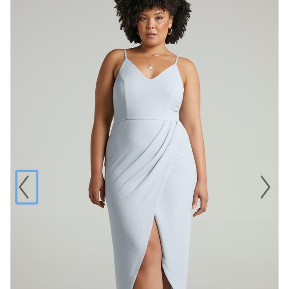 Showpo Lucky Day Drape Maxi Dress BLUE